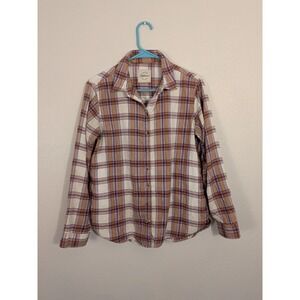 Jachs Girlfriend Multicolor Plaid Collared Long Sleeve Flannel Shirt Size M